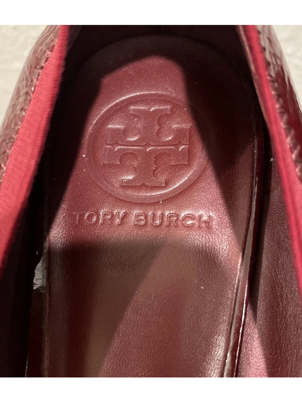 Tory Burch Red patent leather wedge pumps Sz 10M - Picture 4 of 8